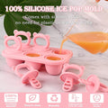 Sakolla Baby Popsicle Molds Mini 6-Cavity Silicone Ice Pop Mold with Sticks Breastmilk Popsicle Molds for Teething Relief Toddler Popsicle Mold for Ice Cream Frozen Yogurt and Fruit Juice (Red)