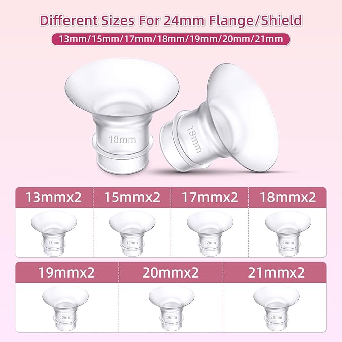 Flange Inserts 15mm 8PC Compatible with Momcozy S12 pro/S9 pro/S9/S10/S12/Medela/TSRETE/Spectra/Bellababy etc 24mm Wearable Breast Pump, Reduce 24mm Tunnel Down to Correct Size