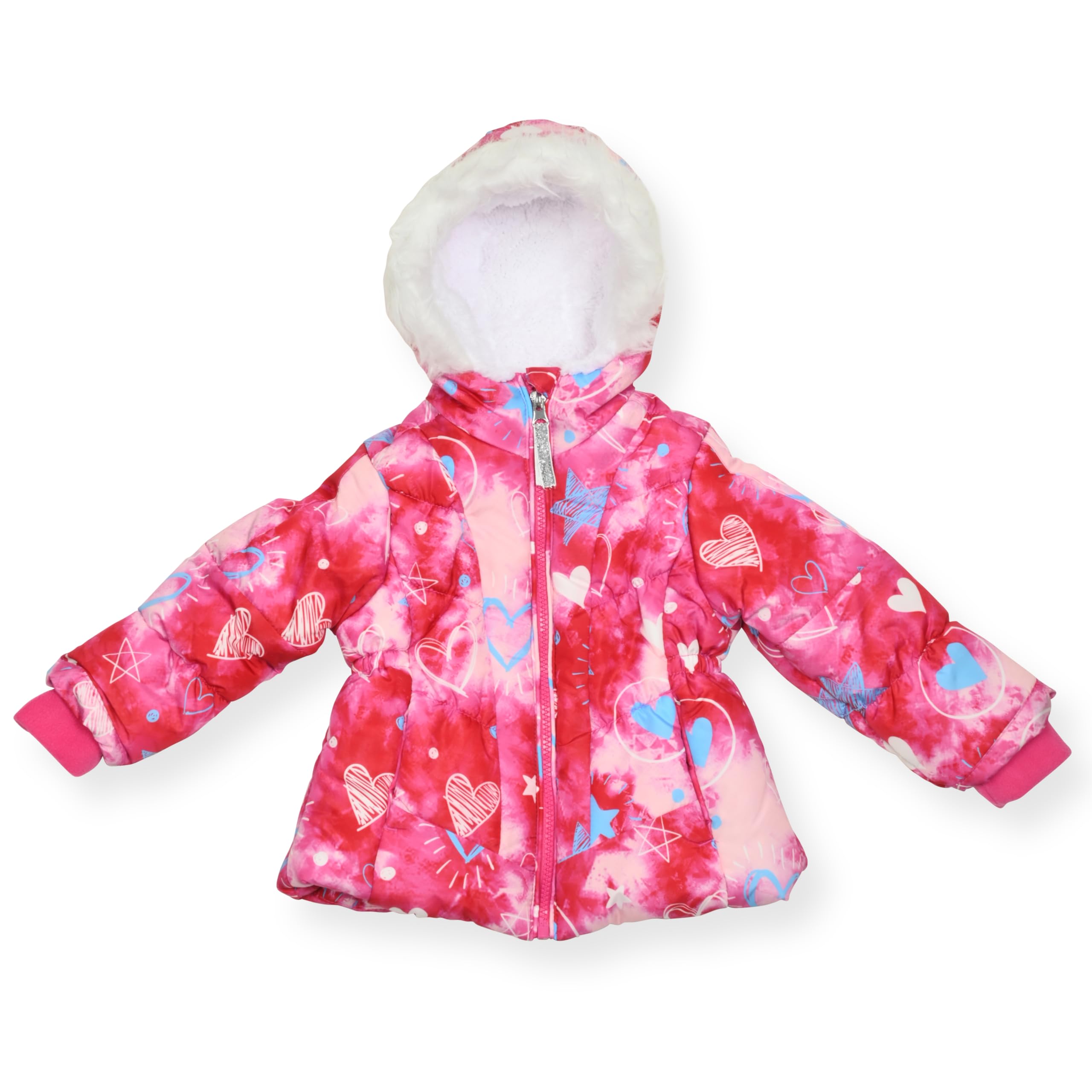 Arctic Quest Girls' Bib Snow Pants and Ski Jacket Water-Resistant Snowsuit For Kids Winter Hooded Jacket, Intense Pink 4, 6X