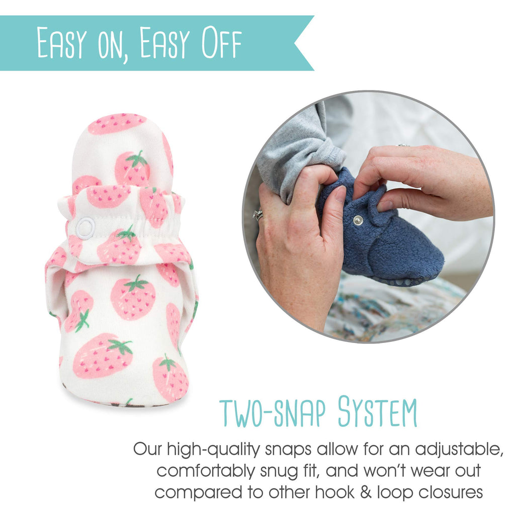Zutano Unisex Organic Cotton Baby Booties With Gripper Soles, Strawberries, 12M