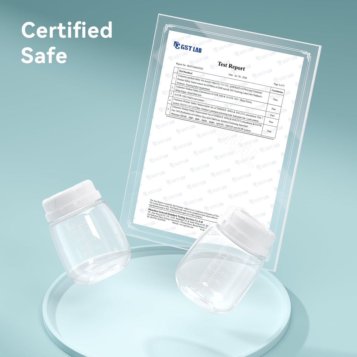 Gotocut Breast Milk Collection and Storage Bottles, 6oz/180ml, Compatible with Spectra S1 S2 9 Plus, Motif Luna, and Most Wide-Mouth Flanges, Work with Spectra Bottles for Pumping, 4 Pack