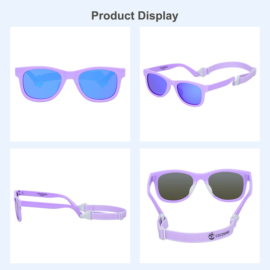 COCOSAND Flexible Polarized Baby Sunglasses with Strap & Silicone Nose Pads