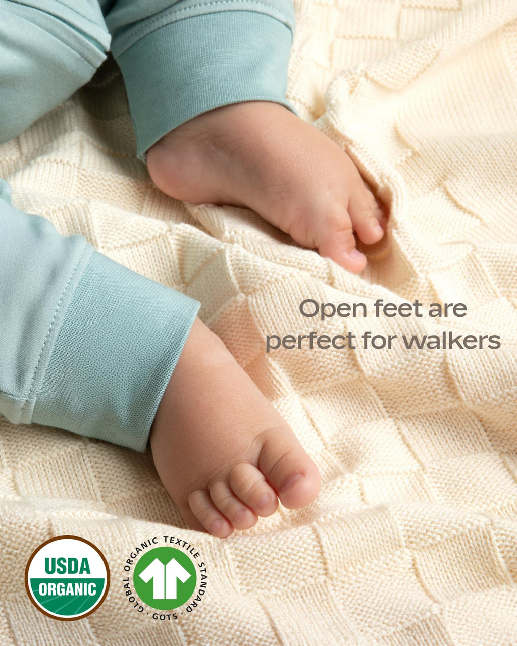 MON CHOU 100% Organic Pima Cotton Baby Footless Pajamas – Snug Fit Long Sleeve Zip-Up Sleepwear with 2-Way Zipper, Unisex (Sizes 0–12M) (Meadow, 18-24 Months)