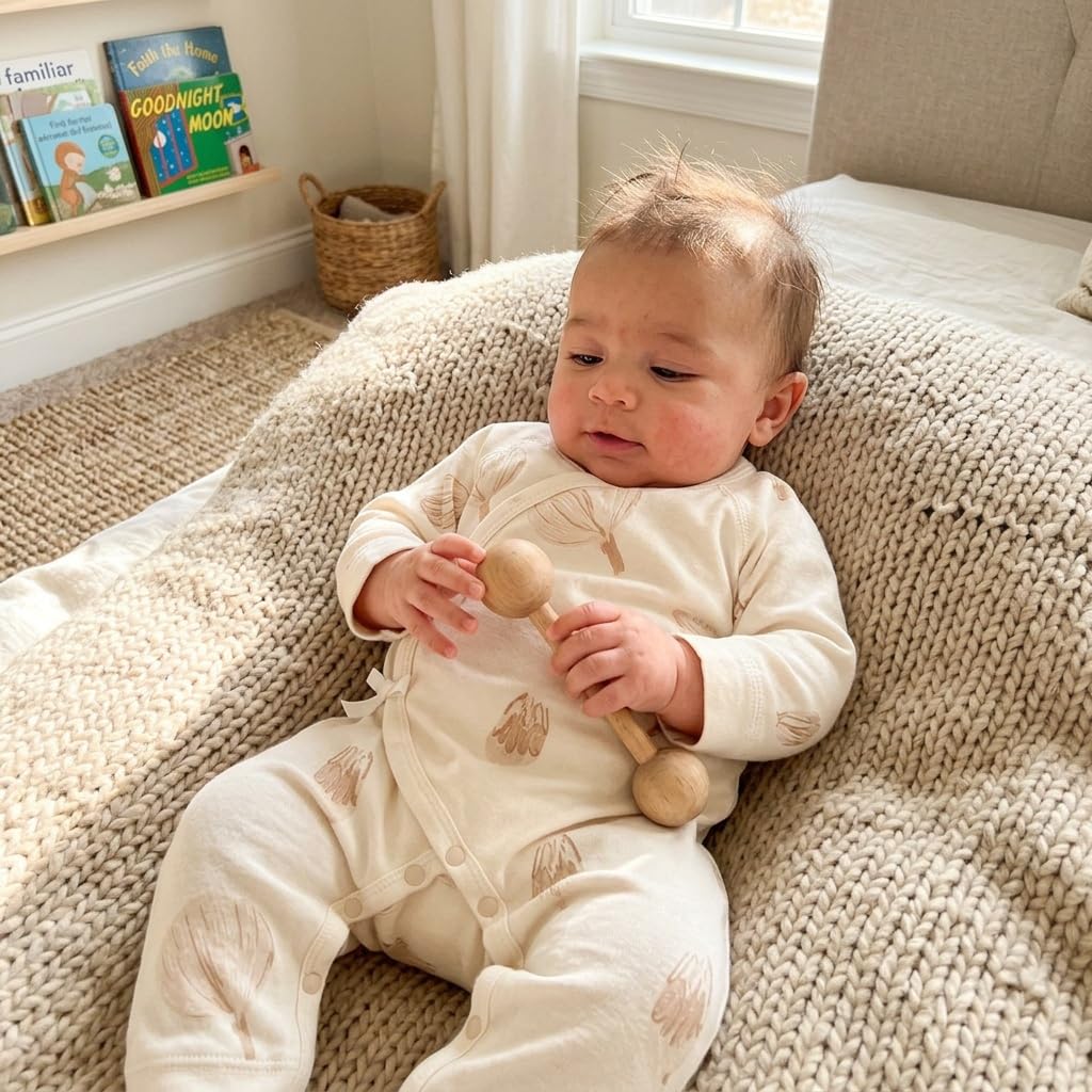 Cherie Kids Organic Cotton 0-6M Unisex Newborn Baby Sleepers Pajamas