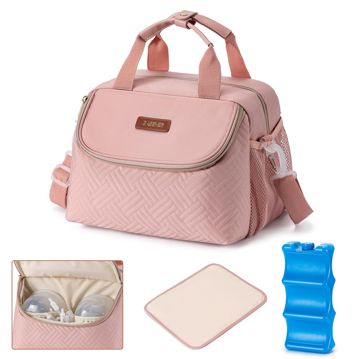 Breastmilk Cooler Breast Pump Bag with Ice Pack Fits 6 Bottles Up to 9 Oz