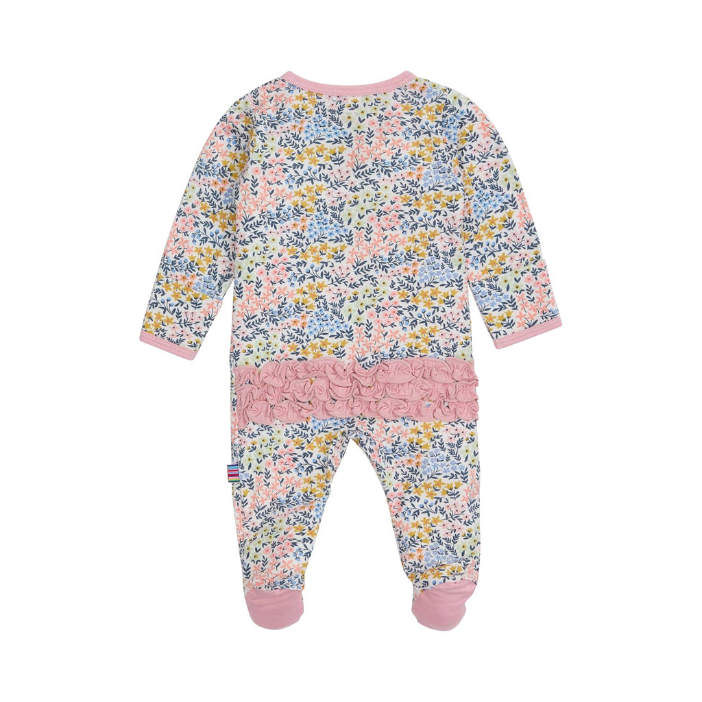 Magnetic Me Girls Modal Magnetic Baby Footie Pajamas | Silky Soft Modal Fabric | Chelsea Ruffle | Preemie