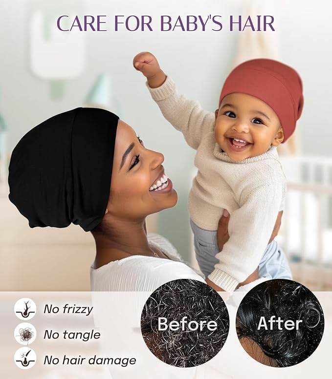 OLESILK Silk Baby Bonnet for 0-6 Months - 100% Mulberry Silk Toddler Hair Bonnet, Adjustable Night Cap for Sleeping