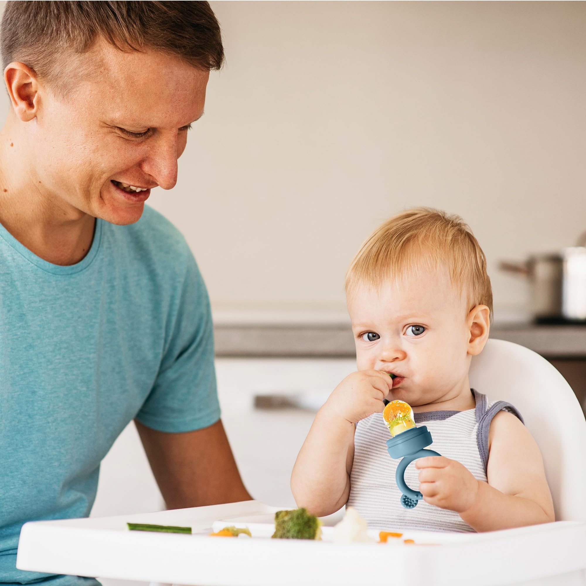 BIGSPINACH Baby Food Feeder Pacifier with Breast Milk Popsicle Teether-Silicone Forage Feeder for Babies-Breastmilk Storage Container and Freezer Tray-Teething Popsicle Molds for Soothing Relief