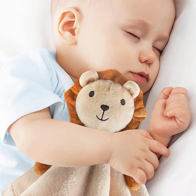 Pro Goleem Lion Security Blanket, Soft Lovey Unisex Lovie Baby Gift for Newborn Boys and Girls Snuggle Toy Stuffed Animal 16 Inch