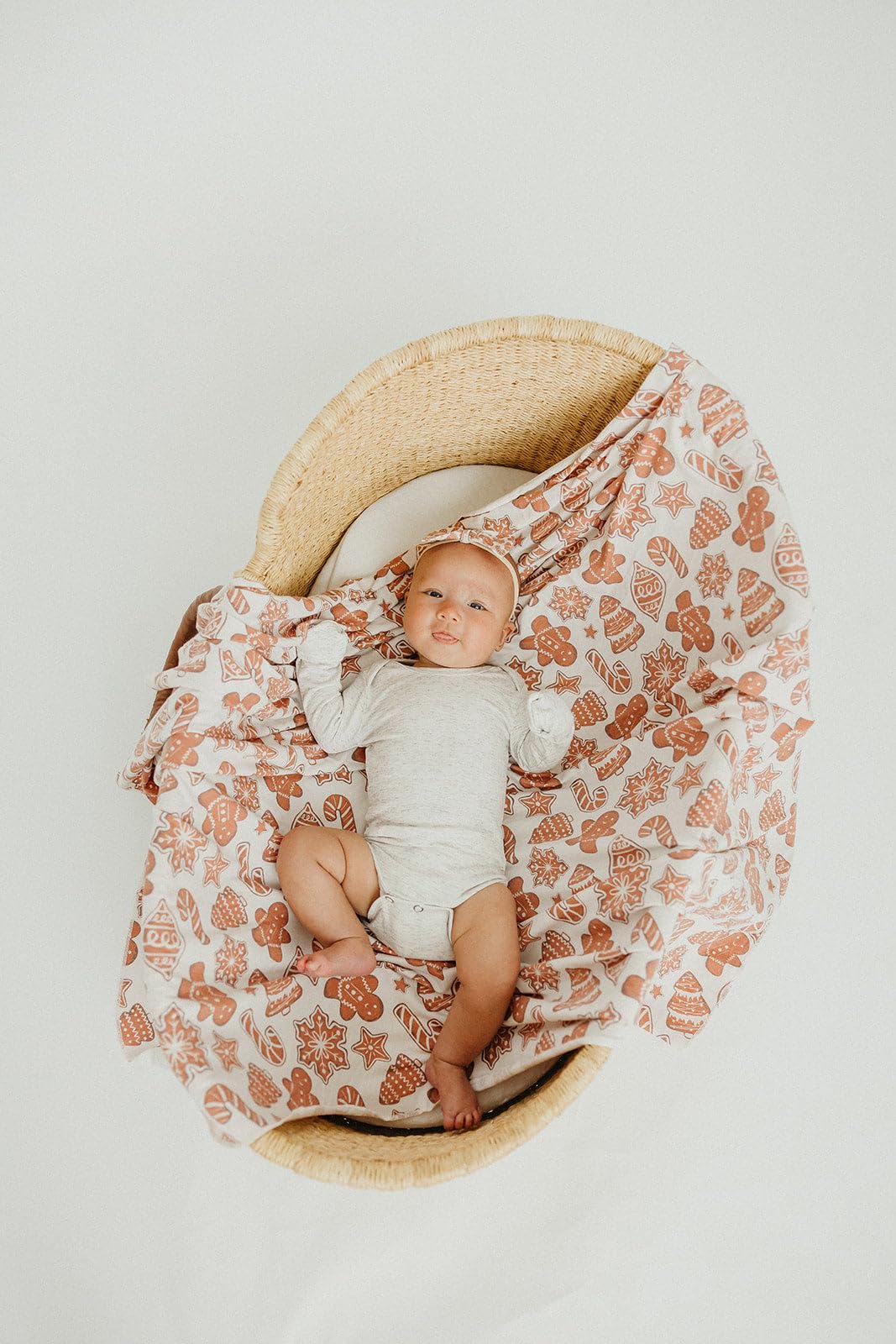 Copper Pearl Swaddle Blankets for Newborns | Soft Stretchy Receiving Blankets for Boys and Girls | Large 46 x 46 Inch Baby Blankets | Lightweight and Breathable Swaddles | Gingerbread