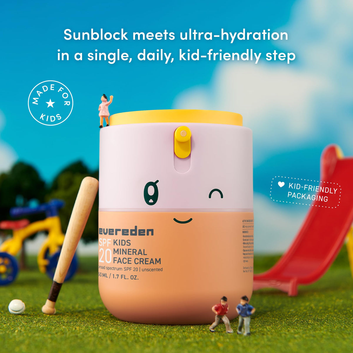Evereden Kids Mineral Face Cream SPF 20, Dermatologist-Tested, Zinc Oxide