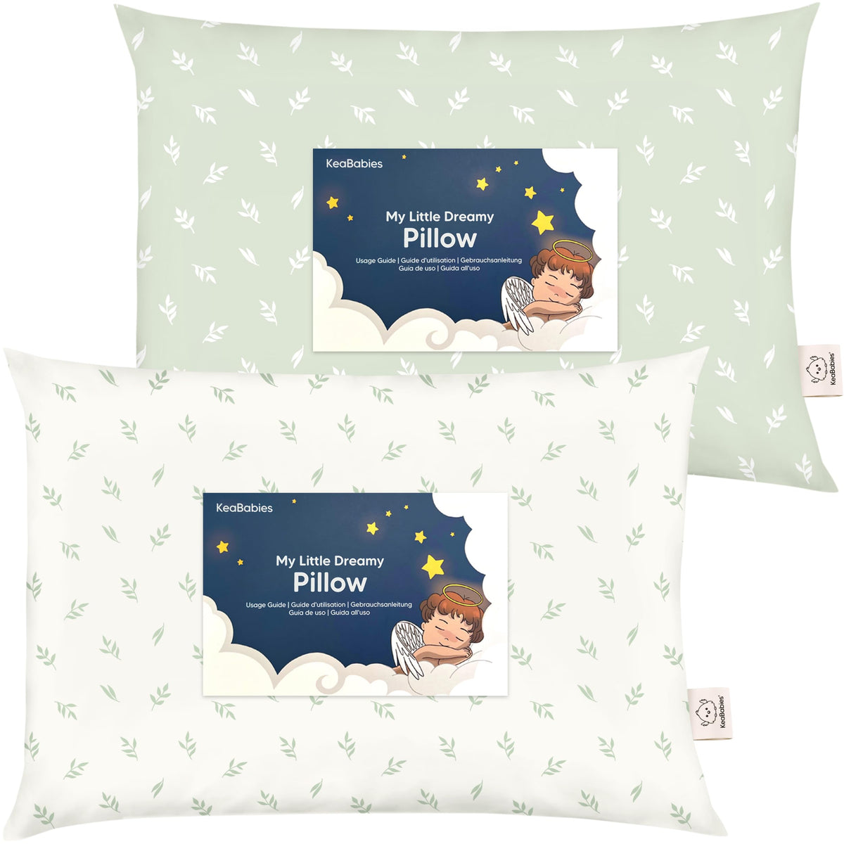 KeaBabies 2pk Toddler Pillows 2 Year Old to 5,13x18 Kids Pillow (Mist Pink)