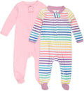 HonestBaby Sleep and Play Footed Pajamas One-Piece Sleeper Jumpsuit Zip-Front PJs 100% Organic Cotton for Baby Girls