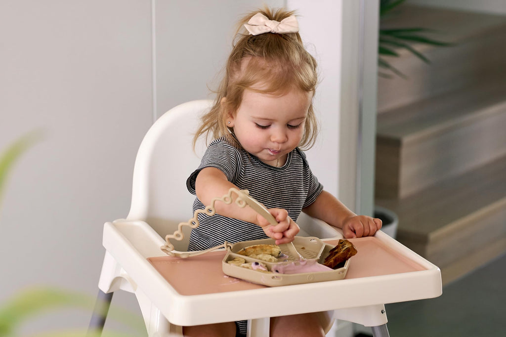 Smack Fun - Silicone Baby Feeding Spoons | 2 Pack (Blush/Ivoire)