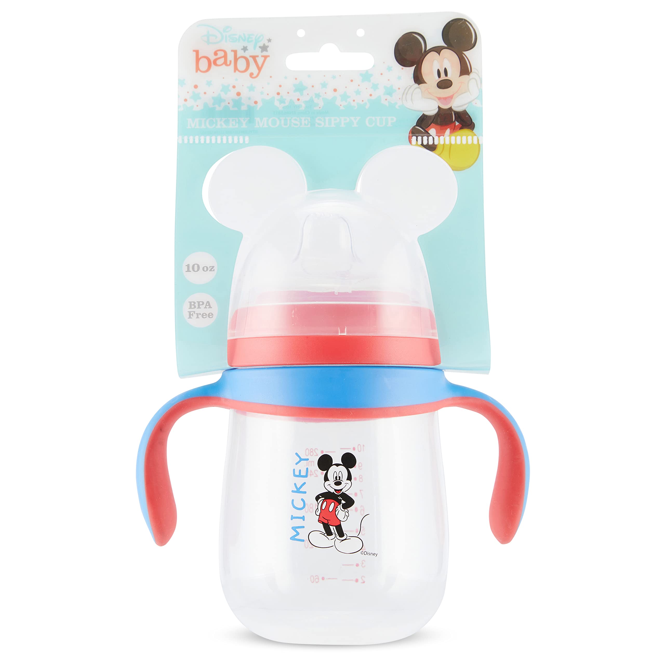 Disney Sippy Cups for Toddlers, Learner Sippy Cups for Kids with Pacifier, BPA-Free Trainer Cup with Handles, Leak-Proof Minnie Mouse and Mickey Mouse Sippy Cups, Perfect Unisex Gift for Children