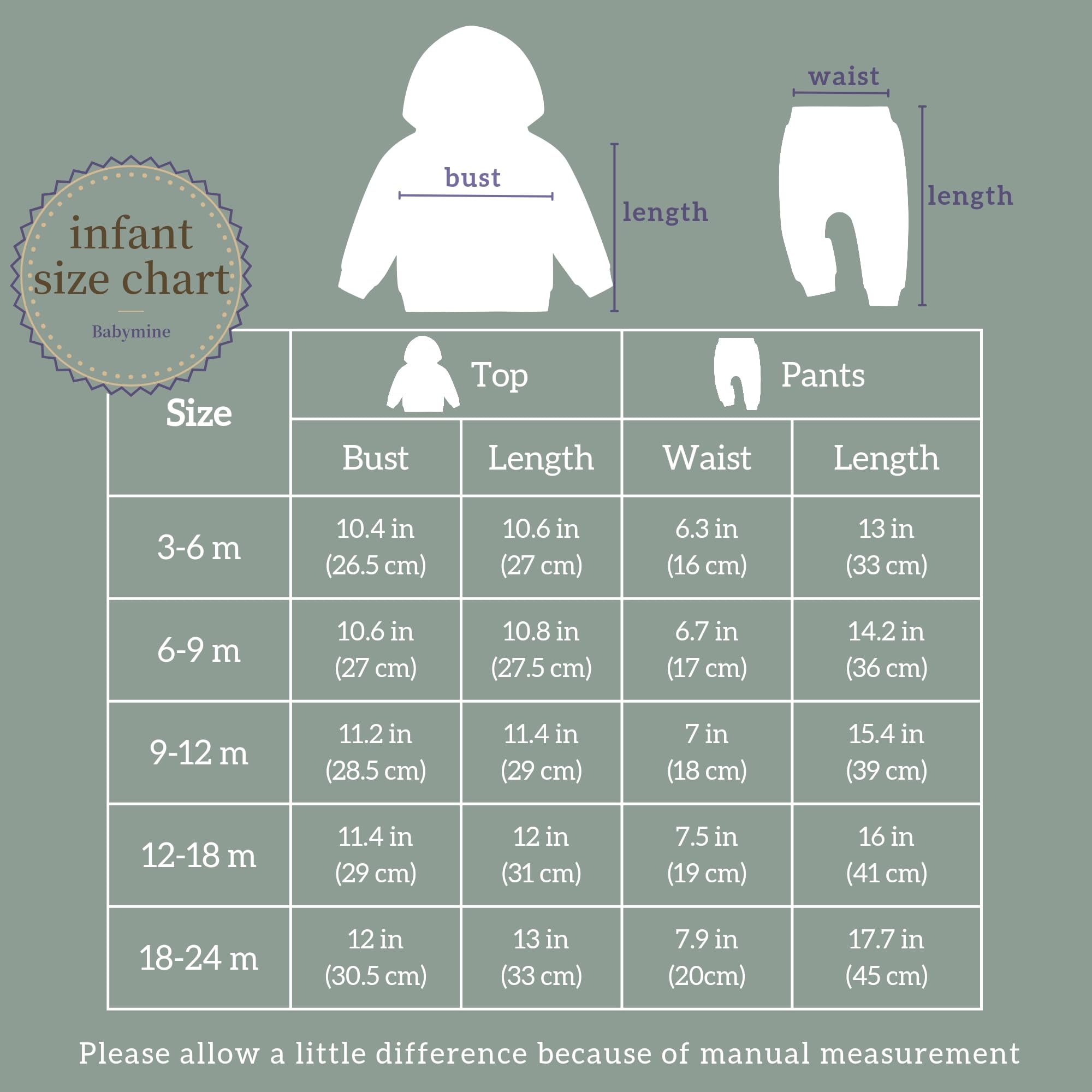 Babymine Baby Boy Essentials 9-12 Month Boy Clothes Cotton Pants Long Sleeve Spring Fall Outfits