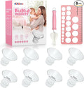 Flange Inserts 17mm(8PCS) & Nipple Ruler & Cleaning Brush, 3 in 1 Flange Sizing Kit, Silicone Flange Insert Kit for 24mm Most Pumps, Breast Pump Replacement Accessories