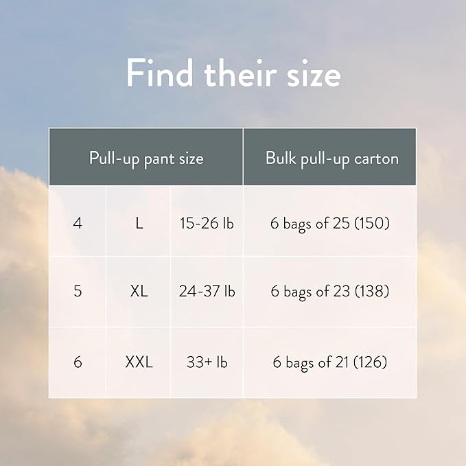 Joonya Pull-Up Pants Baby Diapers, Size 6 XXL (33+ lb) - 6 Bags of 21 (126) - NonToxic, Eco-Friendly, Ultra Slim, Overnight Use - Made in Denmark