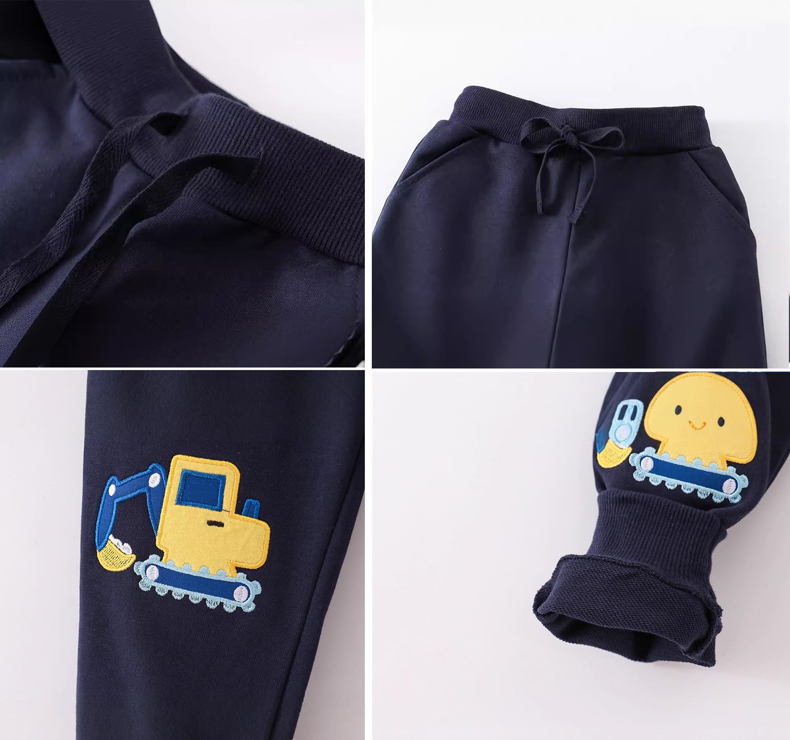 Boys Pants, Toddler 3 Pack Drawstring Elastic Sweatpants Active Joggers,5T