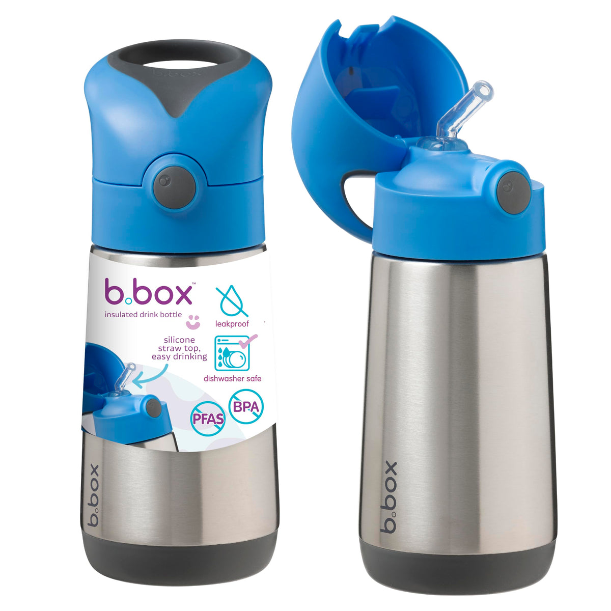 b.box Insulated Water Bottle for Kids, 12 oz Toddler Water Bottle