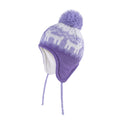 LANGZHEN Deer Hat for Girls Infant Pom Pom Beanie Kid Winter Hats Toddler Cap Knit Warm Beanies Caps for Baby Boys Girls(Deer-Purple,M(48-50CM/18.9"-19.69"))