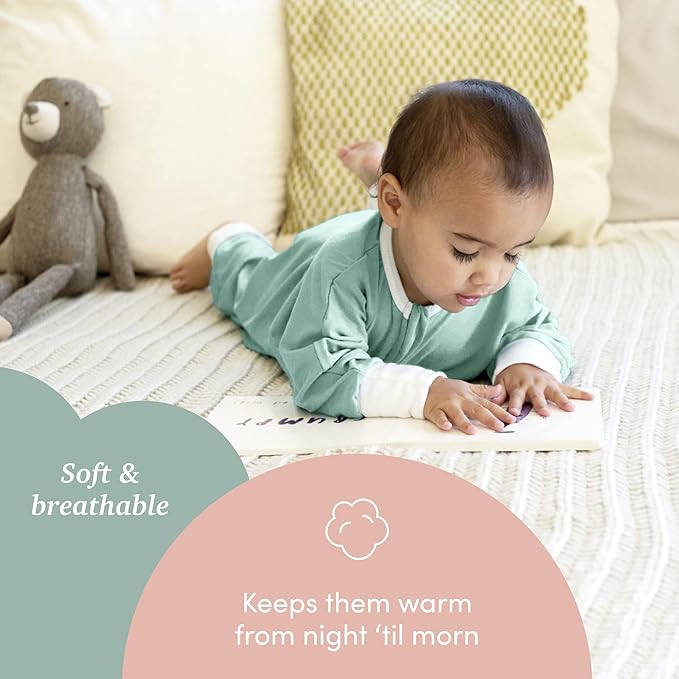 SleepingBaby Flying Squirrel Toddler Pajamas with Practical Zipper for Quick Diaper Changes and Travel Comfort - Mint - 2-3T