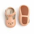 Felix & Flora Soft Sole Nude Baby Dress Shoes - Infant Baby Walking Shoes Moccasins Rubber Sole Crib Shoes(Nude,9-12Months Infant)