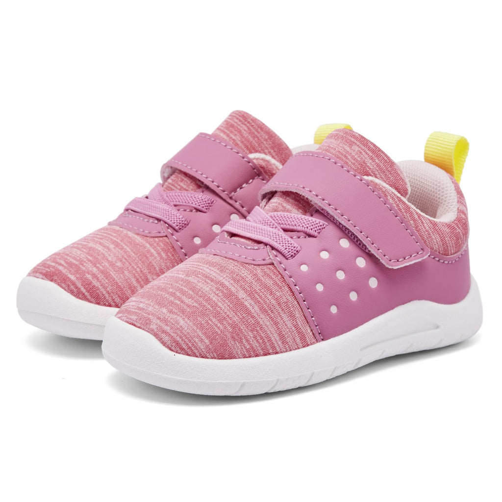 MORENDL Toddler Baby Shoes 0-4 Years Boy Girl Lightweight Breathable Non-Slip Sports Sneakers Running Walking Tennis Barefoot Shoes MixPink 6-9Months