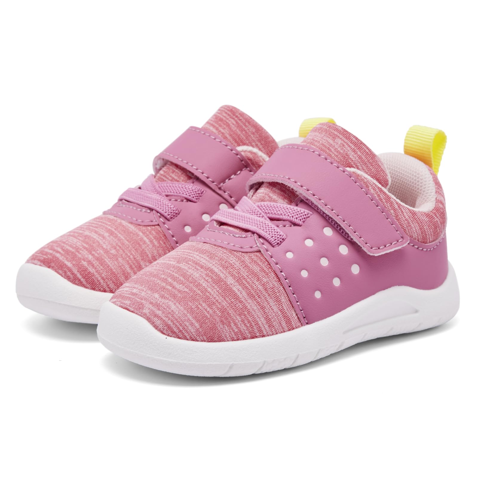 MORENDL Toddler Baby Shoes 0-4 Years Boy Girl Lightweight Breathable Non-Slip Sports Sneakers Running Walking Tennis Barefoot Shoes MixPink 12-15Months