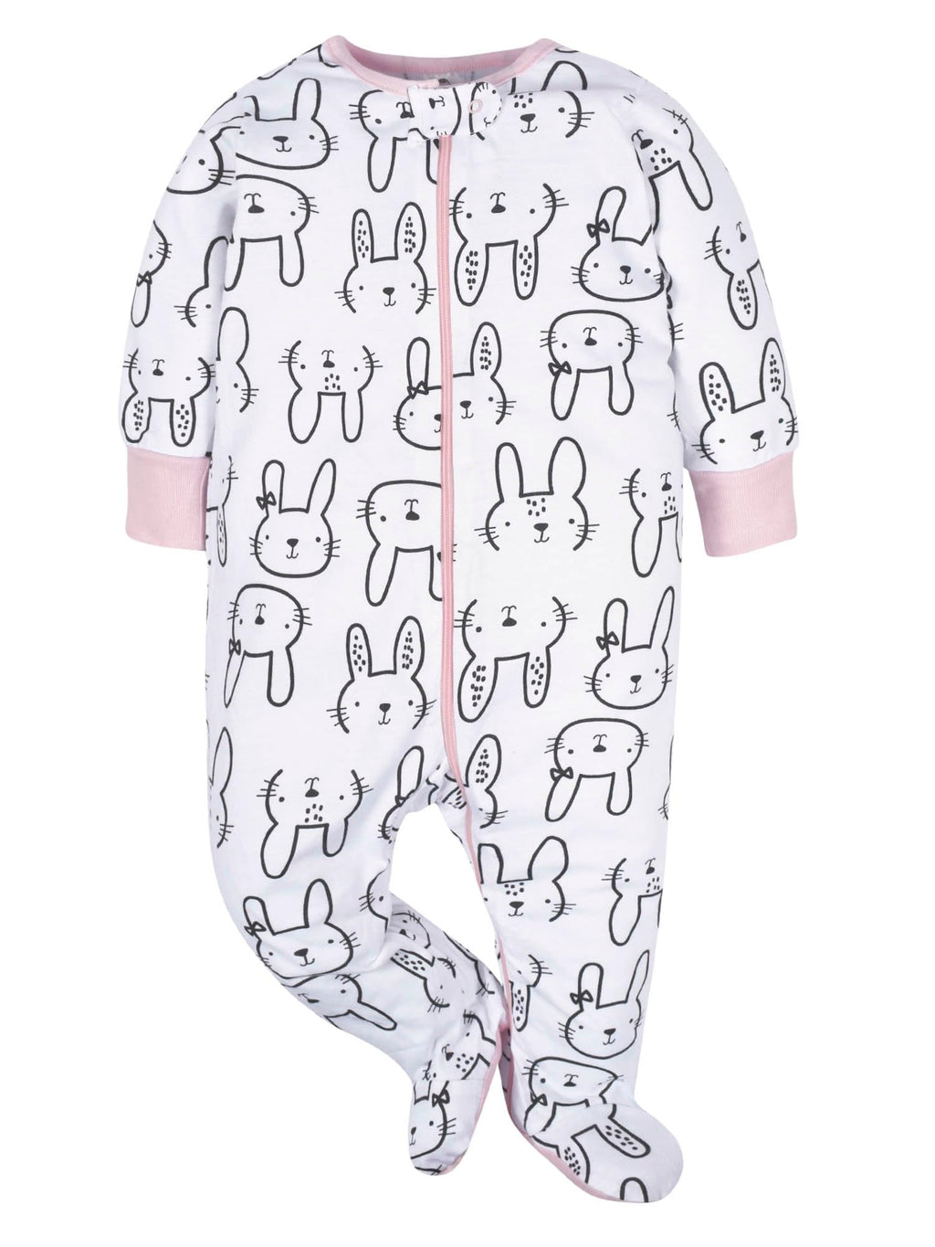 Gerber Baby Girls 4 Pack Sleep 'N Play Footie Bunny Smiley 3-6 Months