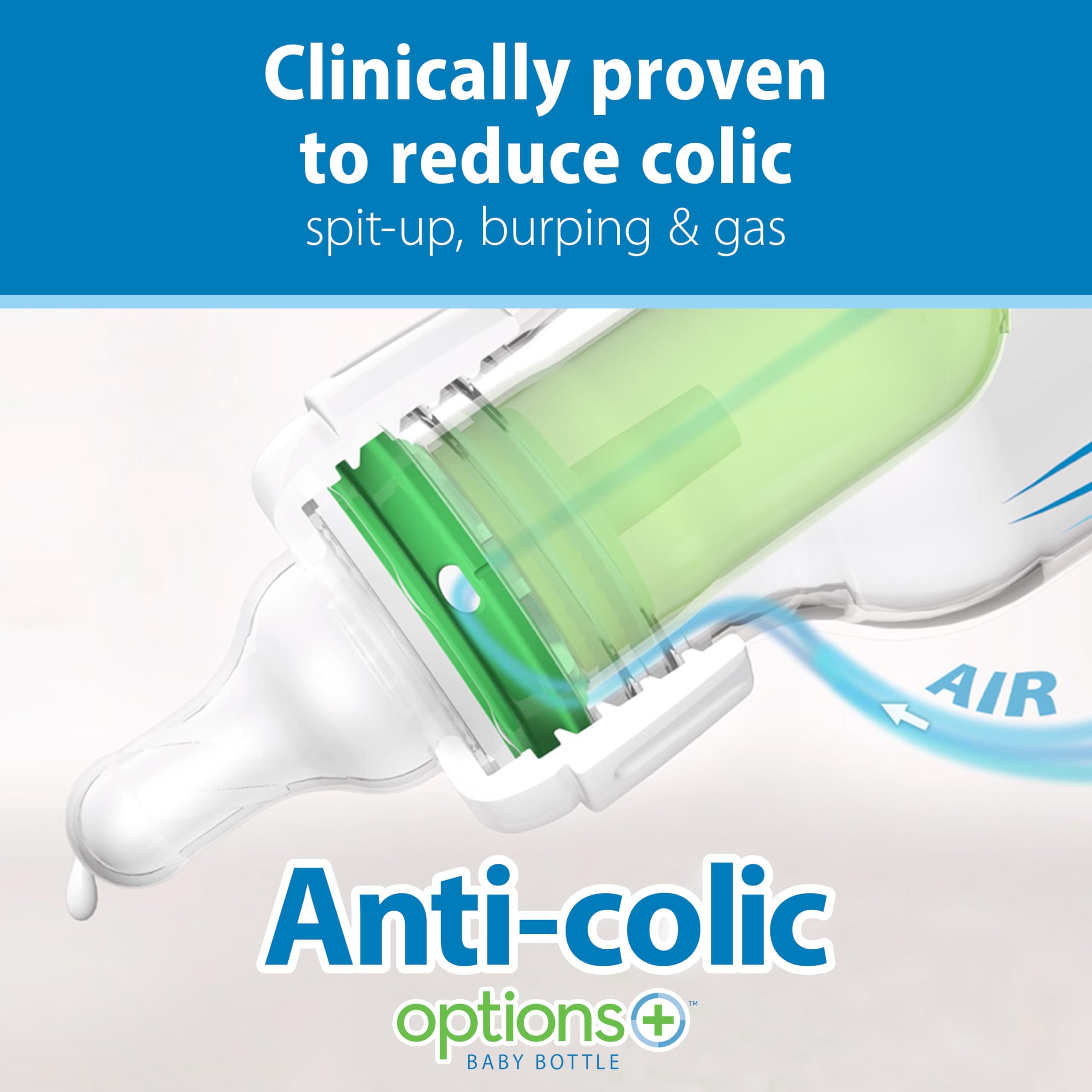 Dr. Brown's Anti-Colic Options+ Narrow Baby Bottle, Frog + Pig, 2-Pack