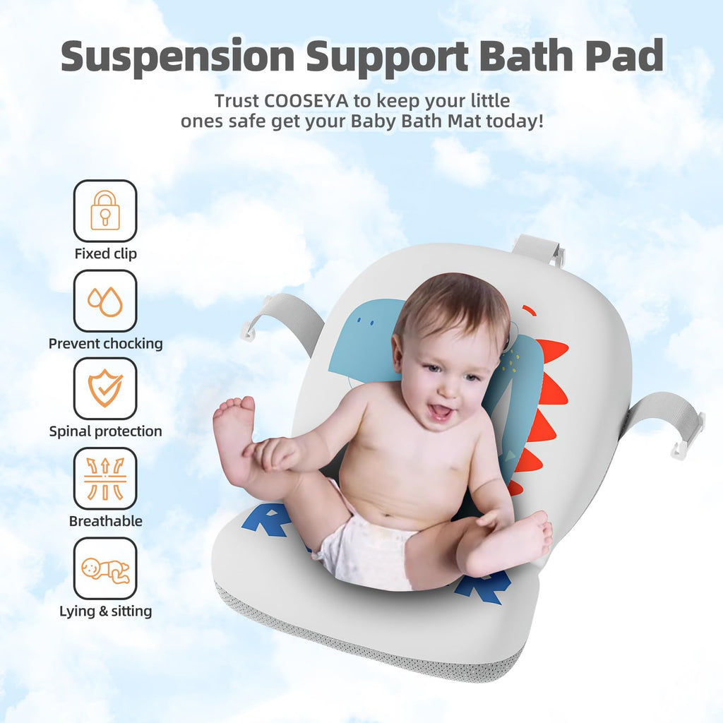Collapsible Baby Bathtub for Newborn, Foldable Baby Bath Tub with Thermometer & Soft Floating Cushion & Drain Hole, Portable Travel Infant Bath Tubs for Newborns to Toddler 0-36 Months Girl, Blue