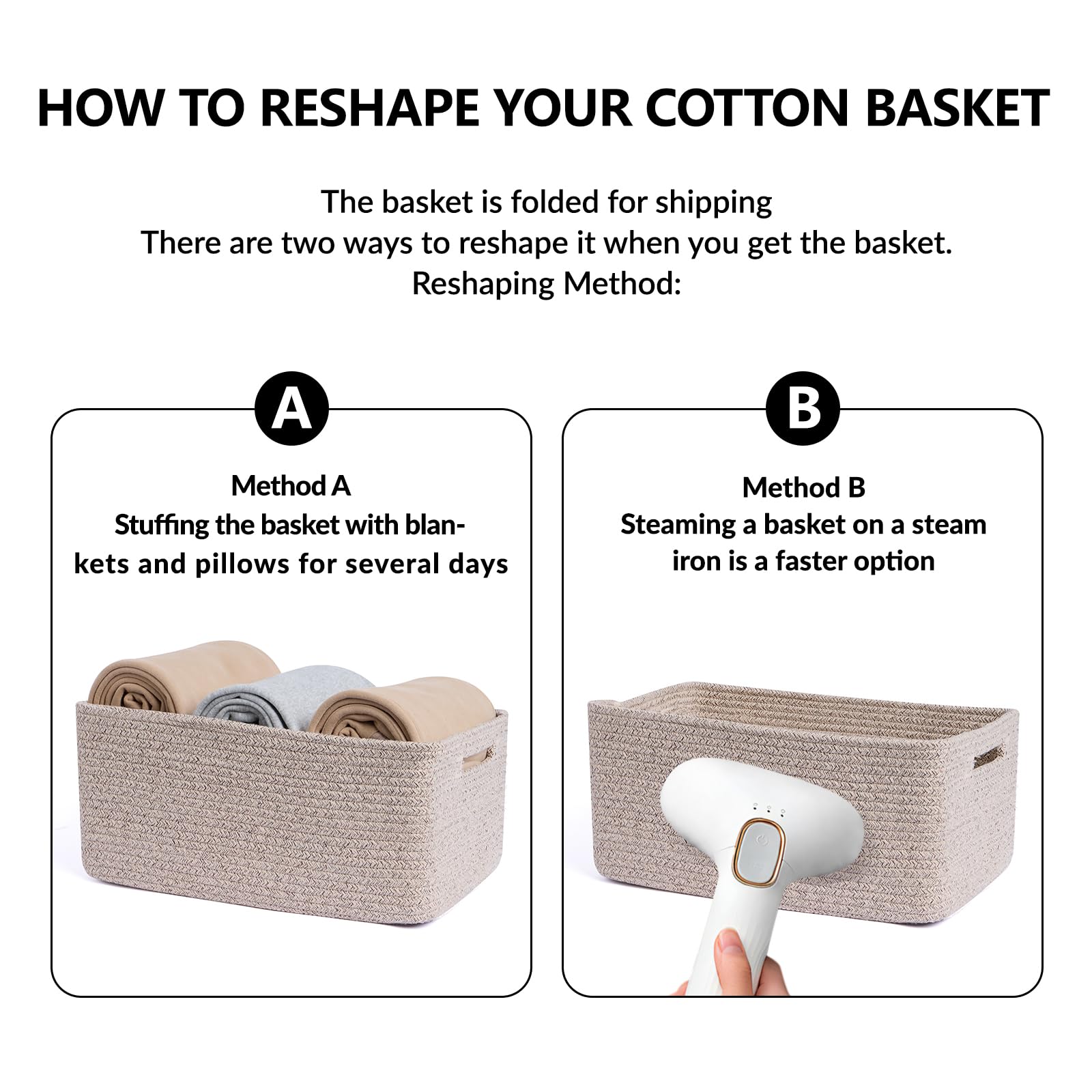 MiniArk Large Storage Baskets for Organizing, 17 x 13 x 7.5” Closet Shelf Baskets for Clothes Blanket Towels, Baby Nursery, Toy Bins Box, Woven Rope Baskets, 4 Packs Mixed Brown