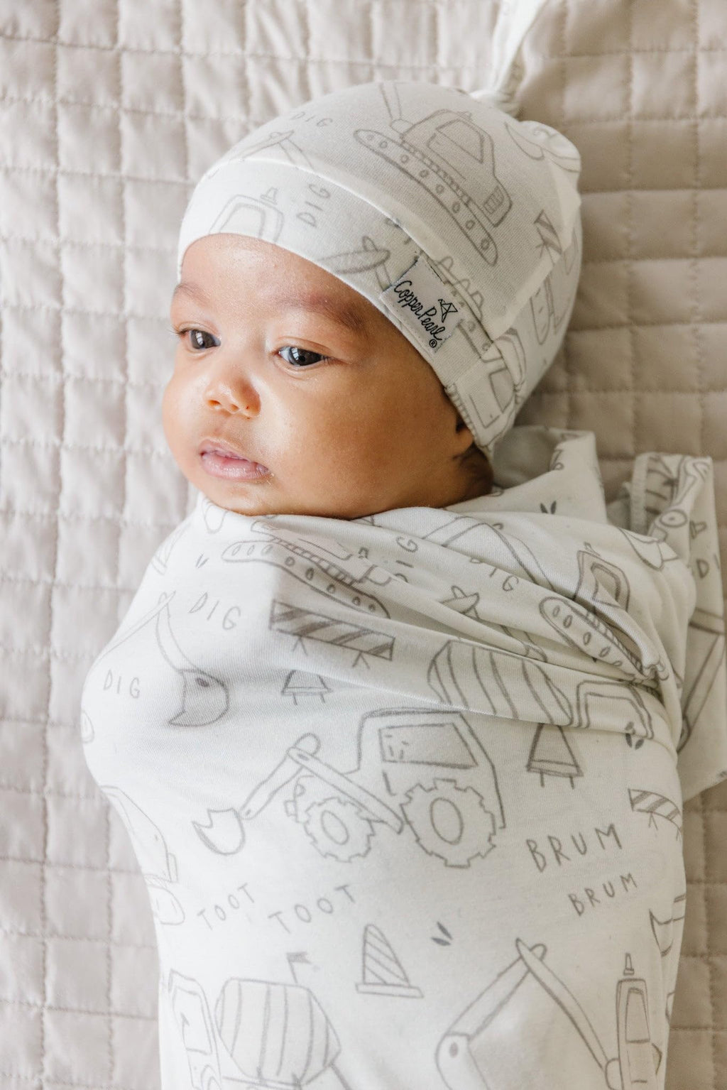 Copper Pearl Swaddle Blankets for Newborns | Soft Stretchy Receiving Blankets for Boys and Girls | Large 46 x 46 Inch Baby Blankets | Lightweight and Breathable Swaddles | Gage