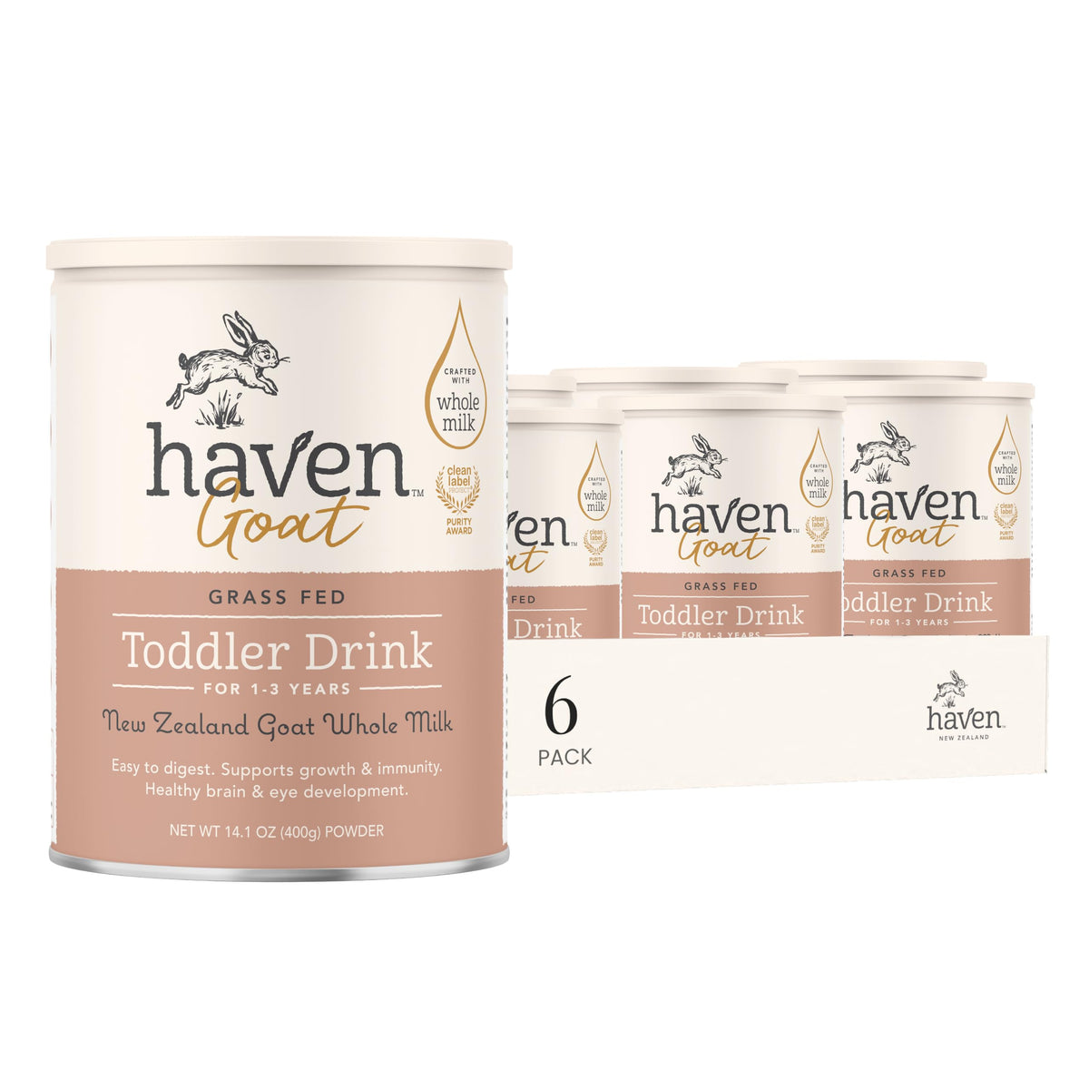 Haven Goat Toddler Formula, Whole Milk, 12+ Months, 14.1oz (6 Pack)