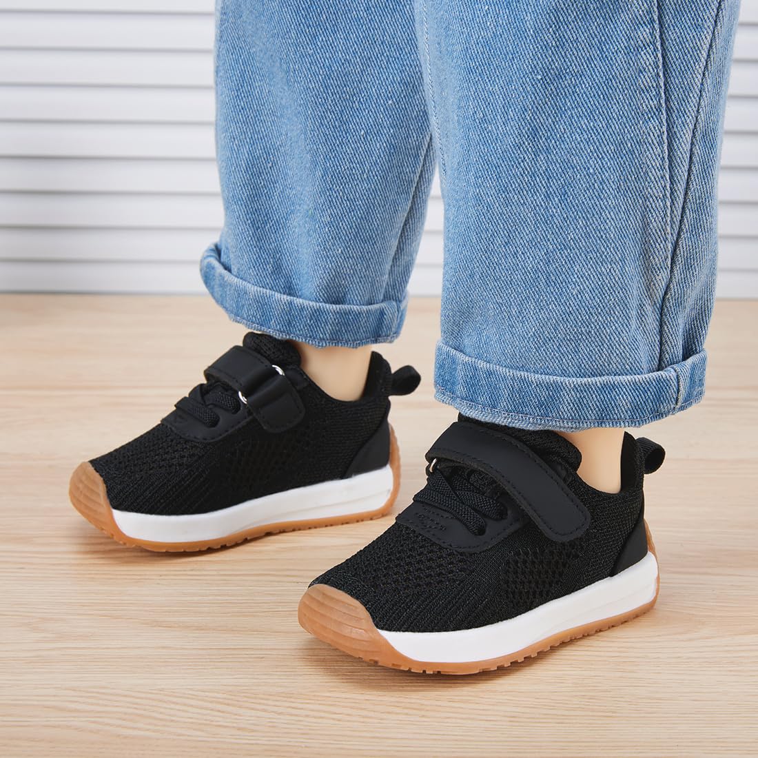 BMCiTYBM Baby Walking Shoes Unisex Infant Sneakers Black Size 18-24 Months