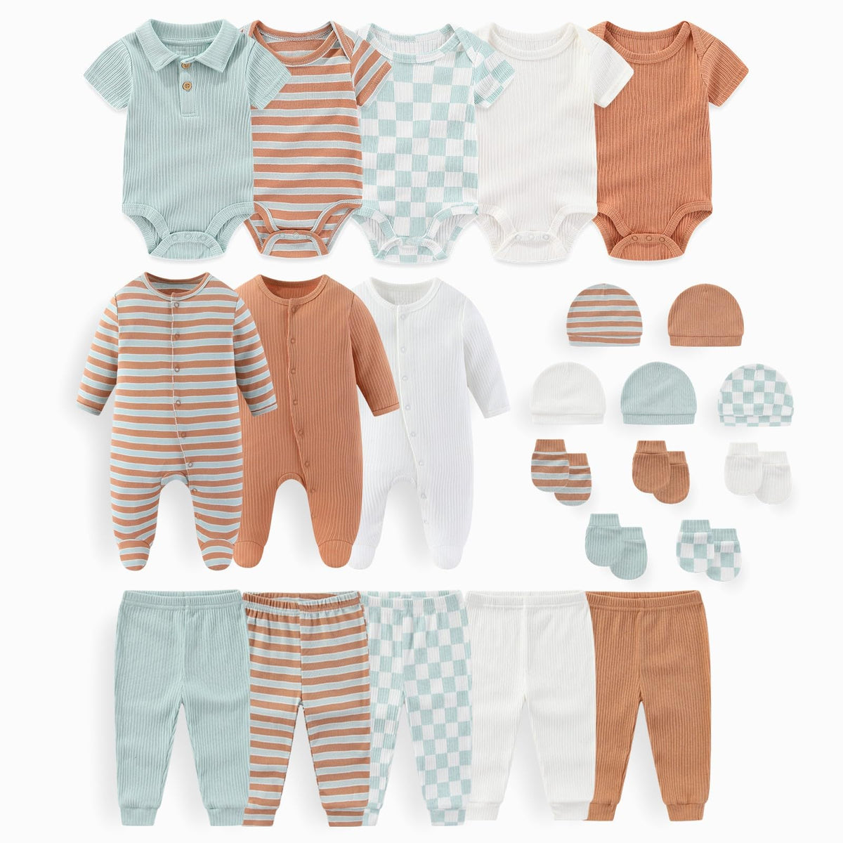 JELYLOVE 23 Pack Baby Boy Girl Bodysuits And Pants Sets New Born Outfits