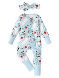 PATPAT Baby Girl Infant Clothes Footie – Soft Viscose from Bamboo, Stretch Feel – 2-Way Ruffled Zipper, Fold-Over Mittens & Cuffs Sweet Milks 9-12 Months
