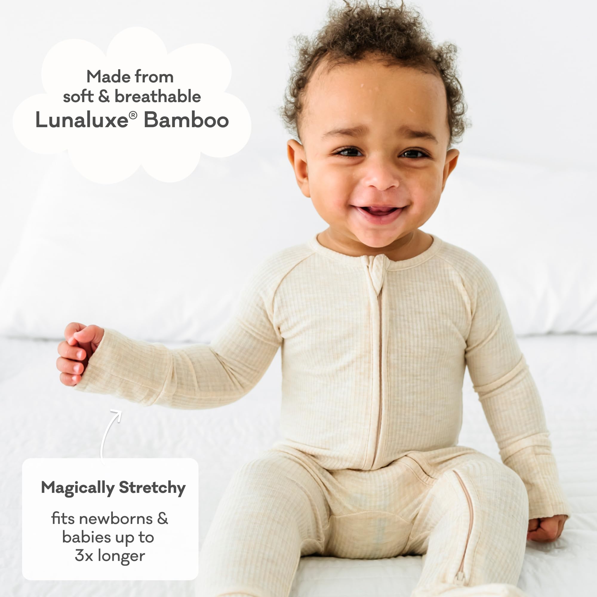 Little Sleepies Baby Pajamas, Heather Oatmeal, 18-24M