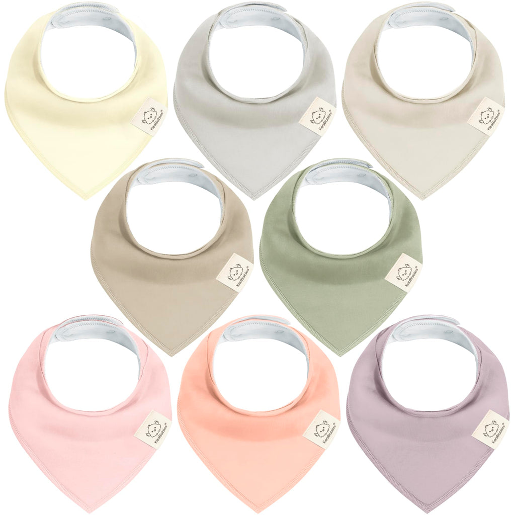 KeaBabies 8pk Organic Baby Bandana Bibs for Drooling and Teething (Embrace)