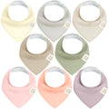 KeaBabies 8pk Organic Baby Bandana Bibs for Drooling and Teething (Embrace)