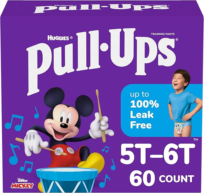 Pull-Ups Boys' Potty Training Pants, Size 5T-6T Training Underwear (46+ lbs), 60 Count