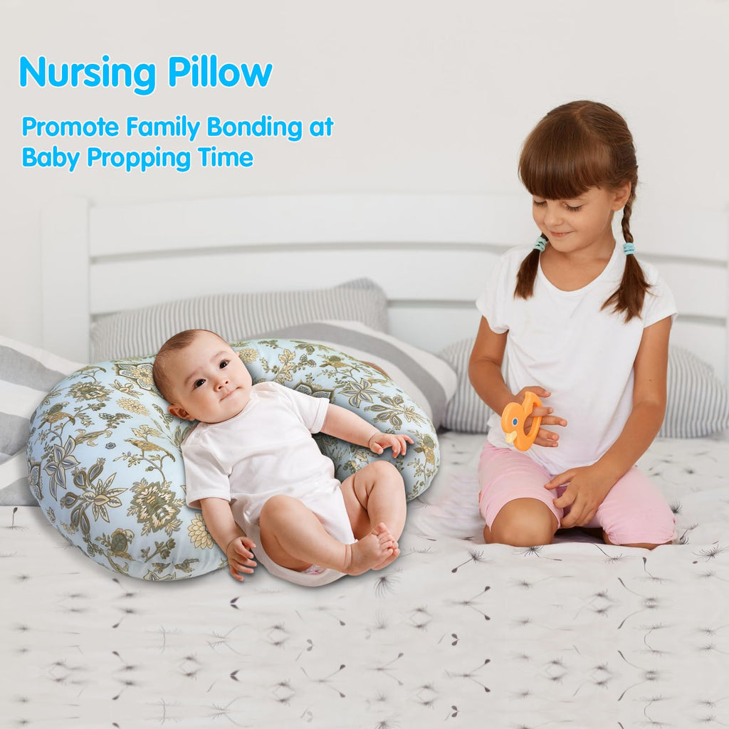 x-vesolje Nursing Pillow, Breastfeeding Pillow with Removable Cover, Ergonomic Breast Feeding Pillow, Baby Feeding Support Pillow for Mom Easier Breastfeeding- Original Size/Boho Garden