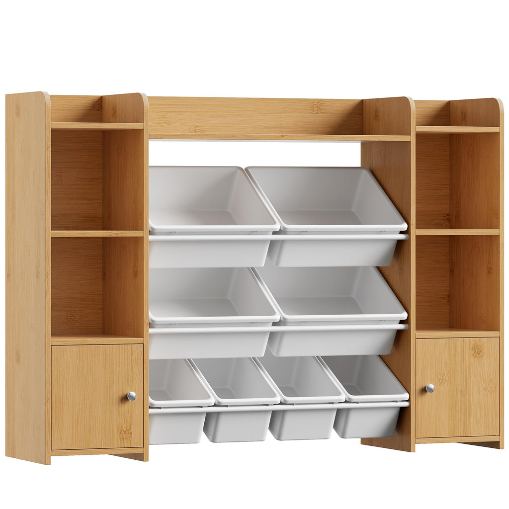 FOTOSOK Toy Storage Organizer with 8 Toy Bins, Toy Organizer Toy Bin for Kids