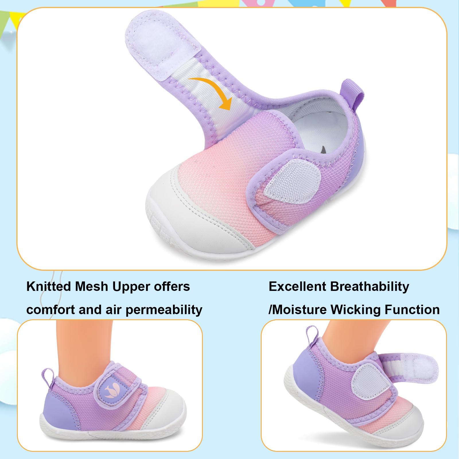 FEETCITY Infant Walking Shoes Baby Shoes Boys Girls Sneakers Infant First Walking Shoes Newborn Crib Shoes