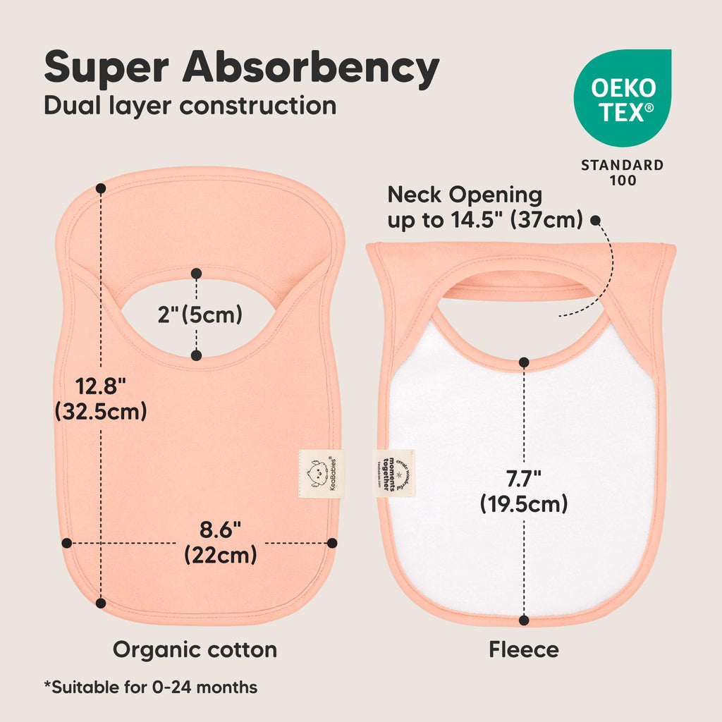 KeaBabies 8-Pack Bibs for Baby Girls, Boys, Pullover Baby Bibs (Embrace)