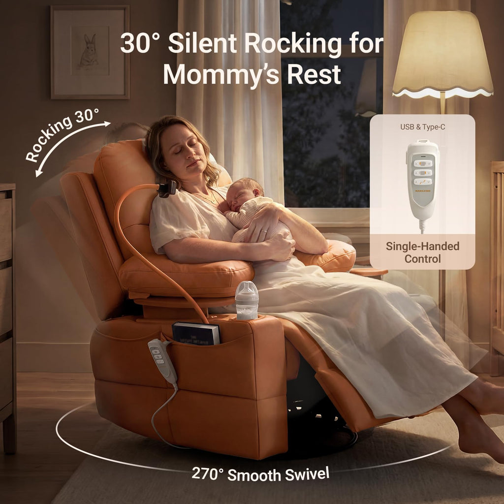 MAMAZING Lullapod Power Nursery Rocking Chair with HugAssist Armrest
