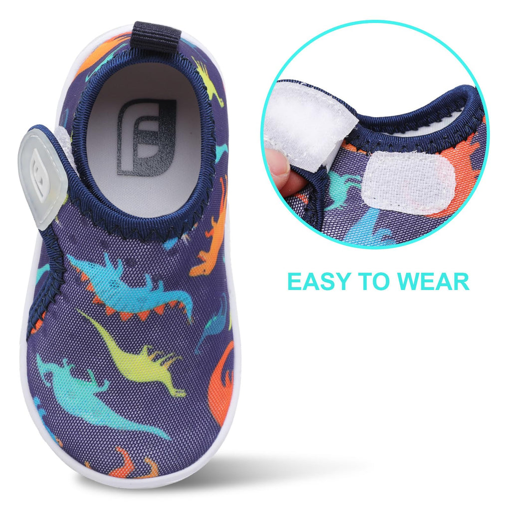 JOINFREE Water Shoes for Kids Boy Girl Water Sneakers Quick Dry Sports Aqua Athletic Sneakers Dark Dinosaur 0-6 Months