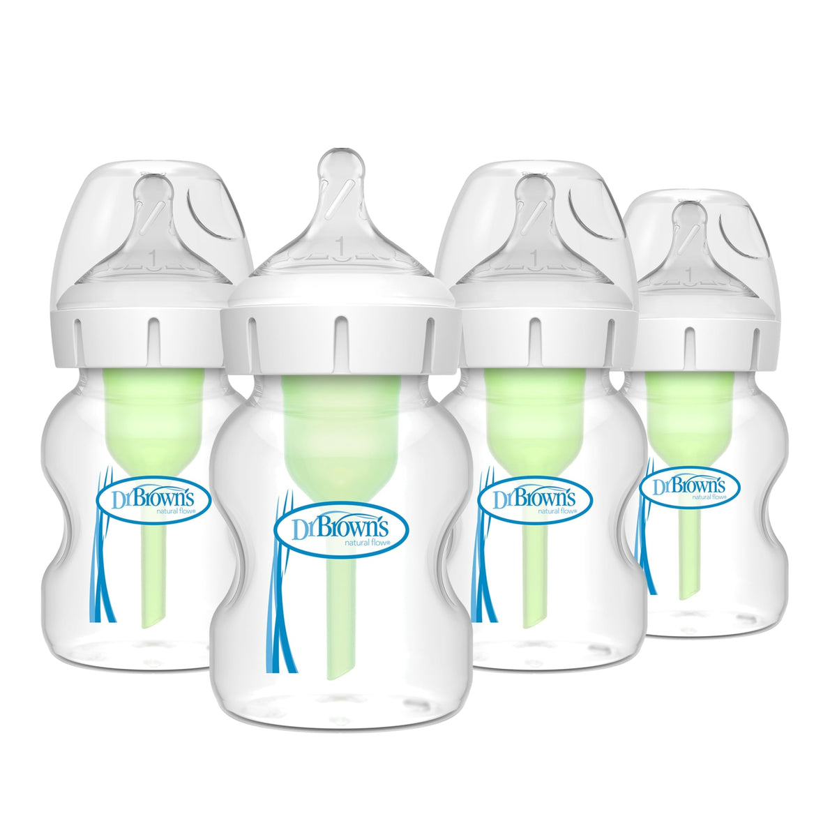 Dr. Brown's Anti-Colic Options+ Wide-Neck Baby Bottles, 5 oz, 4-Pack
