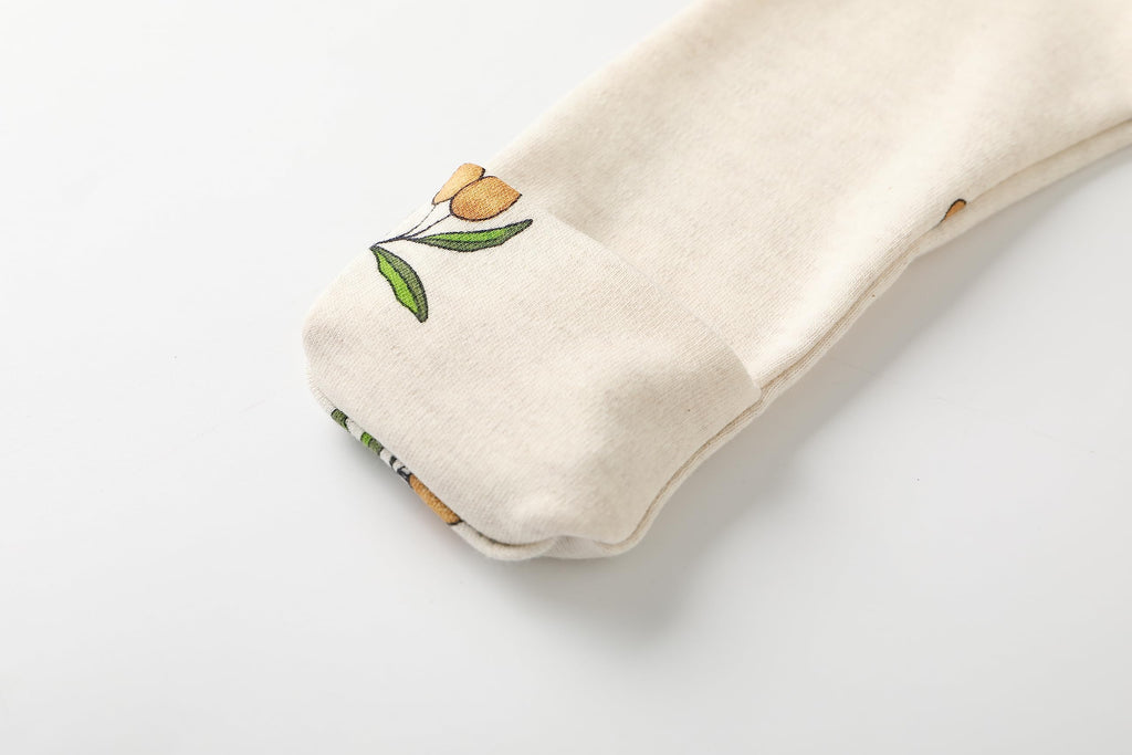 O2 BABY Baby Boys Girls Organic Cotton Zip Front Sleeper Pajamas, Footed Sleep 'n Play（Newborn, Olive & Sage）